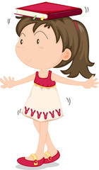 A Girl With a Book on Head