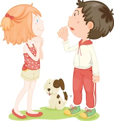 Poster Jongen en meisje © GraphicsRF