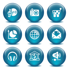 Fototapeta premium Blue glass ball 5