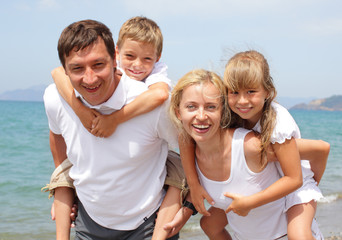 Family on the beach