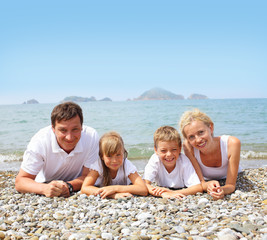 Family on the beach