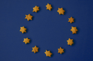 flaga unii europejskiej widziana od kuchni - obrazy, fototapety, plakaty