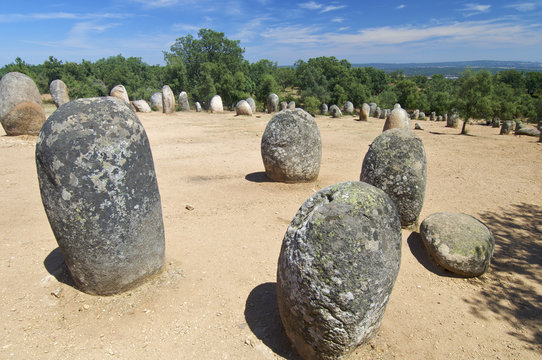 almendres Cromlech in Evora