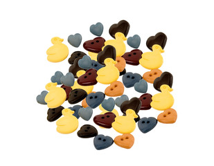 heart and duck buttons