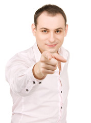 businessman pointing his finger