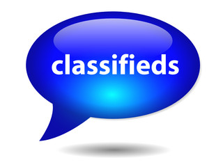 CLASSIFIEDS Speech Bubble Icon (web button ads online internet)