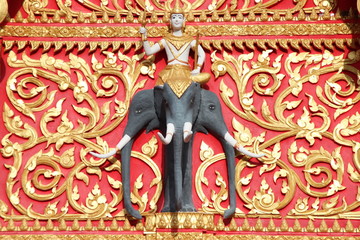 art on gable of Wat Nong Kham, Borabue, Mahasarakam