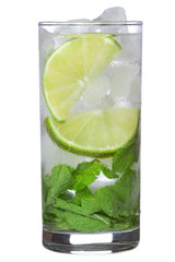 cocktail with lime and mint