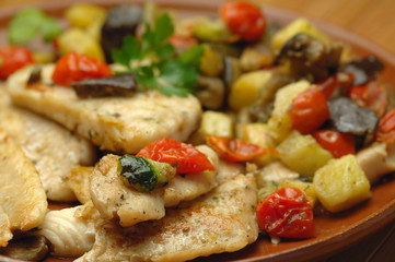 Fish and vegetables