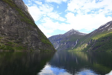 Plakat geiranger fjord norwegen