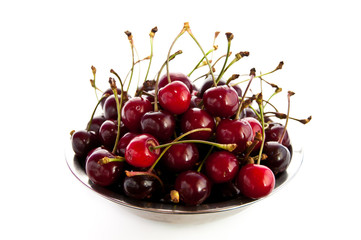 Bowl of freshly picked cherries