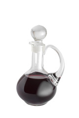 Red wine in glass decanter | Isolated