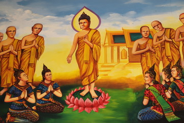 buddhist fable painting, Wat Nong Waeng, Borabue, Mahasarakam