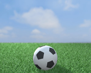 Football ball on a field