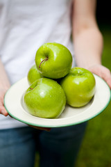 Green juicy apples