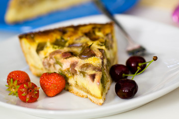Kuchen vom Rhabarber,Rheum rhabarbarum