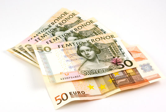 swedish kronor and euro bank notes
