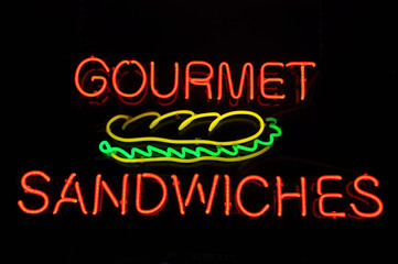 Gourmet Sandwiches Neon Sign