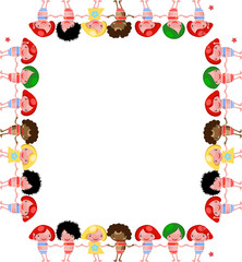 vector chidren frame banner border happy kids