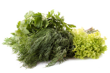 Green parsley isolated on white