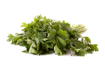 Green parsley isolated on white
