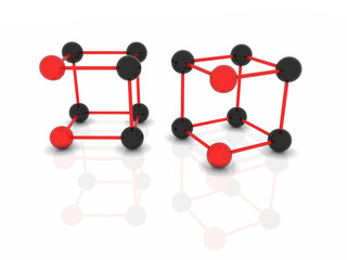 Obraz premium vector abstract molecules in two colors