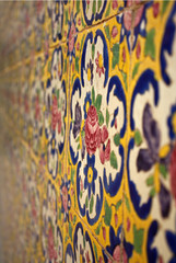 Colorful Persian tiles on the wall