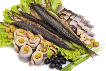 A fish set with vegetables