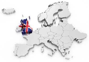 United Kingdom on a Euro map