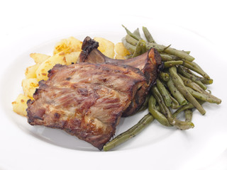 Spare rib mit Bohnen