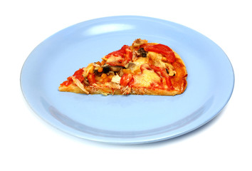 slice of pizza on a dish