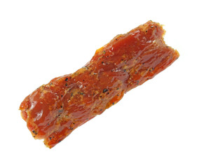 Single piece of honey coated turkey jerky