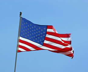 Windswept American flag