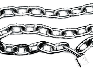 Obraz premium Steel Chain Isolated on a White Background