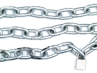Steel Chain Isolated on a White Background