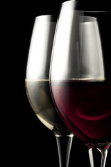 Red and White Wine Glasses