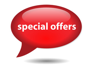 SPECIAL OFFERS Speech Bubble Icon (web button sale deals savings