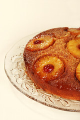closeup pineapple upside down cake