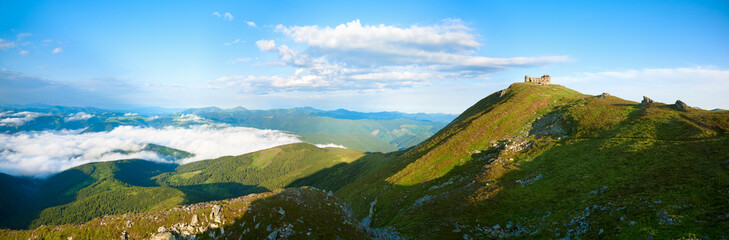 Fototapeta na wymiar Summer morning panorama on Pip Ivan mountain