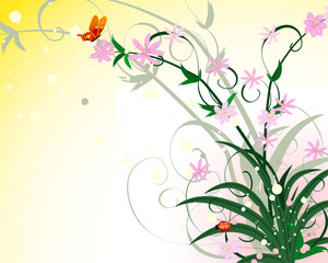 Spring abstract flower ornament