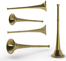 Obraz na płótnie Canvas golden vuvuzela - satin, matte, polished version