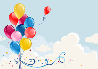 Birthday balloons - obrazy, fototapety, plakaty
