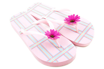 Pink chequered slippers