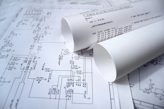 technology design with circuit diagram and software