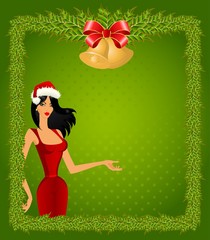 snow Maidens on a background for Christmastides