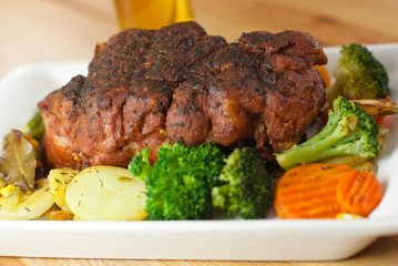 roast pork with vegetables