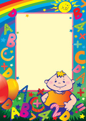 School childhood. Place for your text. Vector art-illustration.