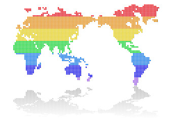 虹色の世界地図