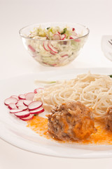 pasta and meat-balls