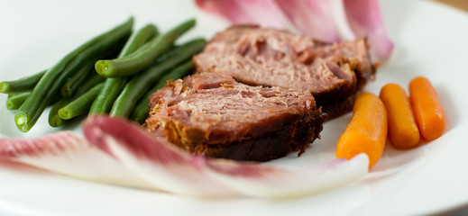 Roast pork with vegetables